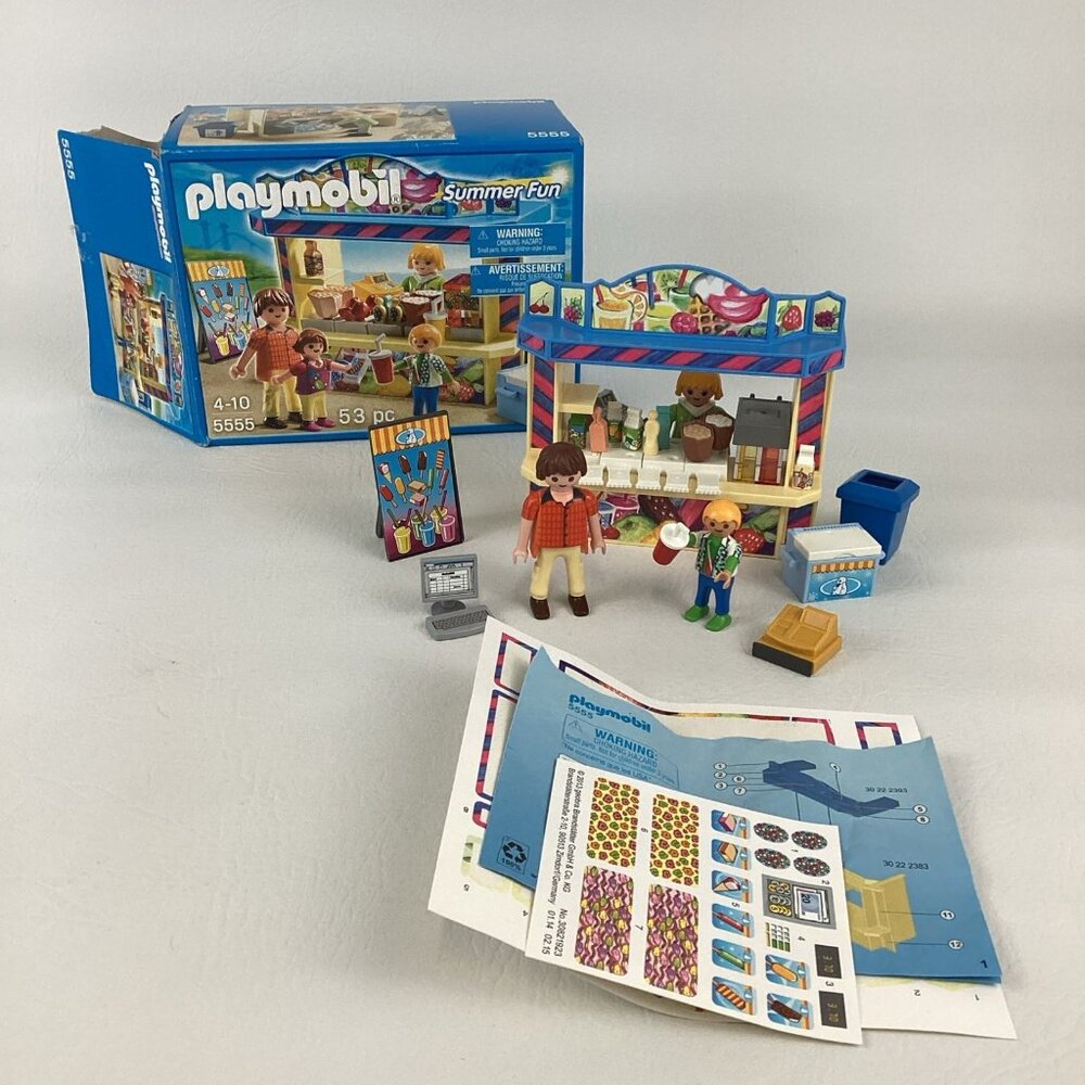Playmobil Summer Fun Sweet Shop Stand Building Set 5555 Figures Geobra 2013 Toy